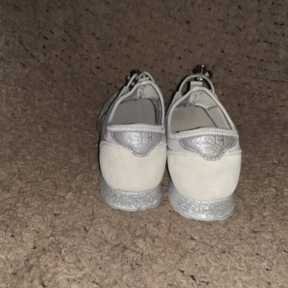 SILVIAN HEACH-Silver/Gray Sneakers-Sparkly-Toggle Fastener-Sz 36-6-Near Mint - Picture 5 of 7